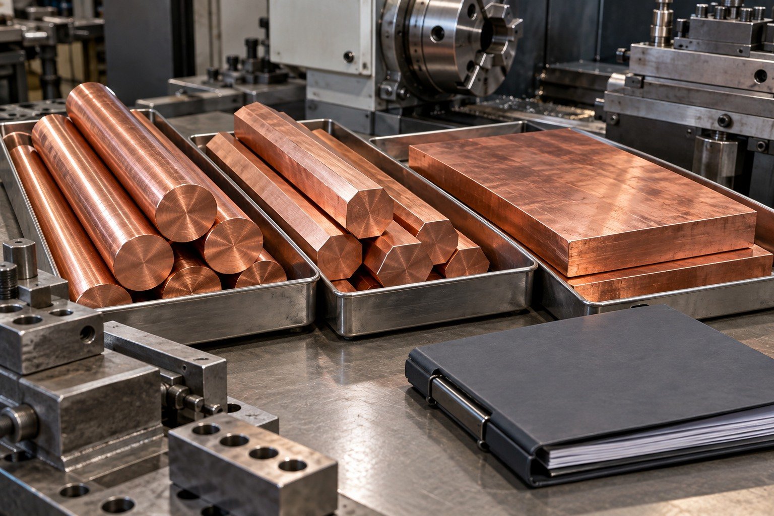 Separate copper stock forms and receiving records — illustrative generated component concept