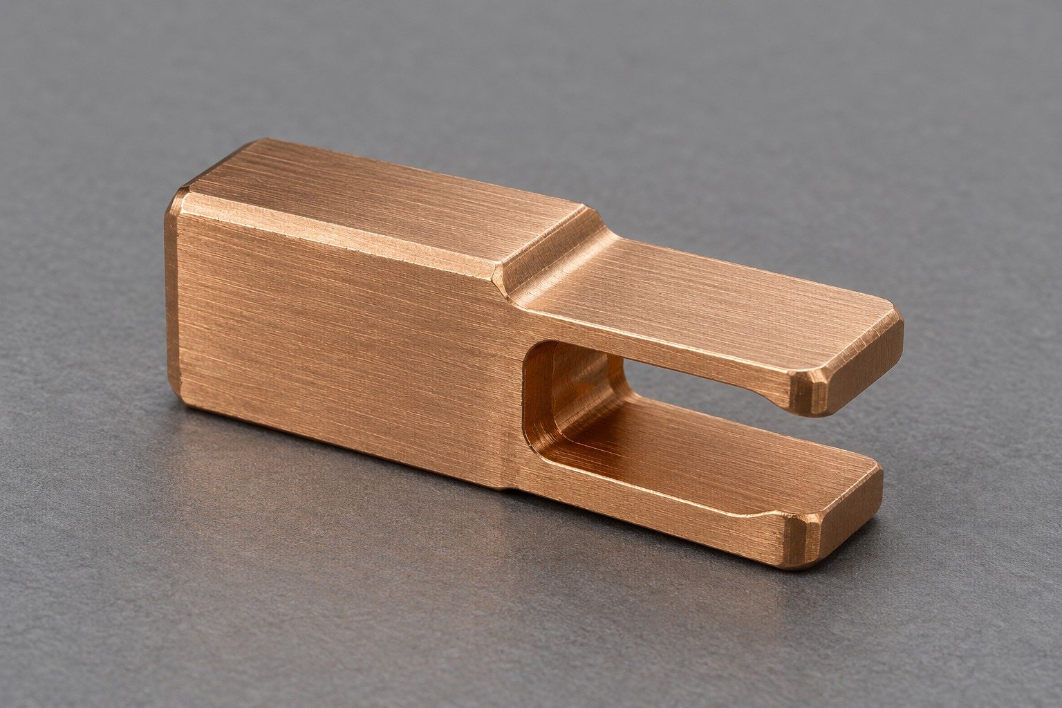As-machined bronze slotted contact concept — illustrative generated component concept
