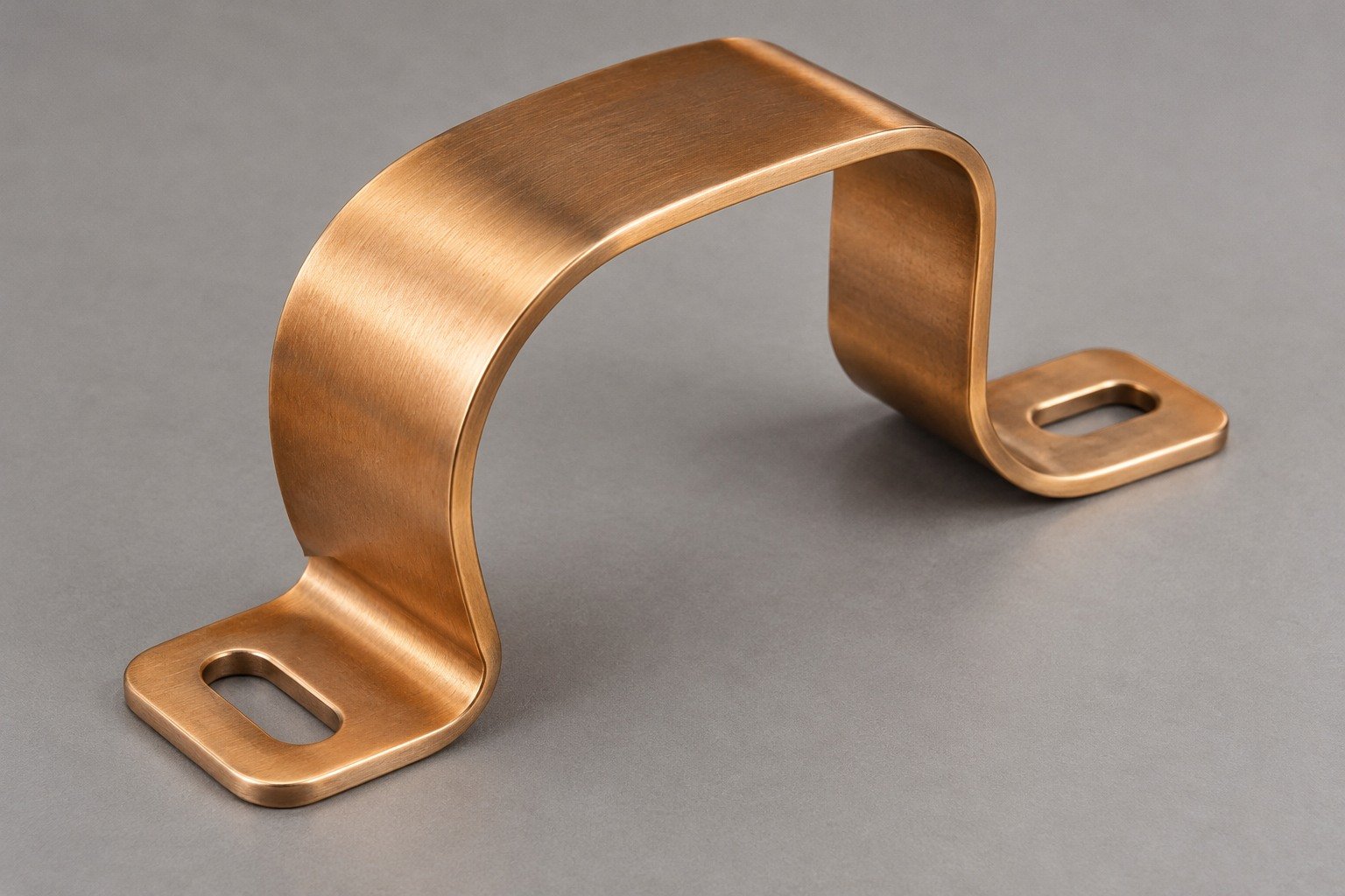 Clean bronze spring clip edge concept — illustrative generated component concept