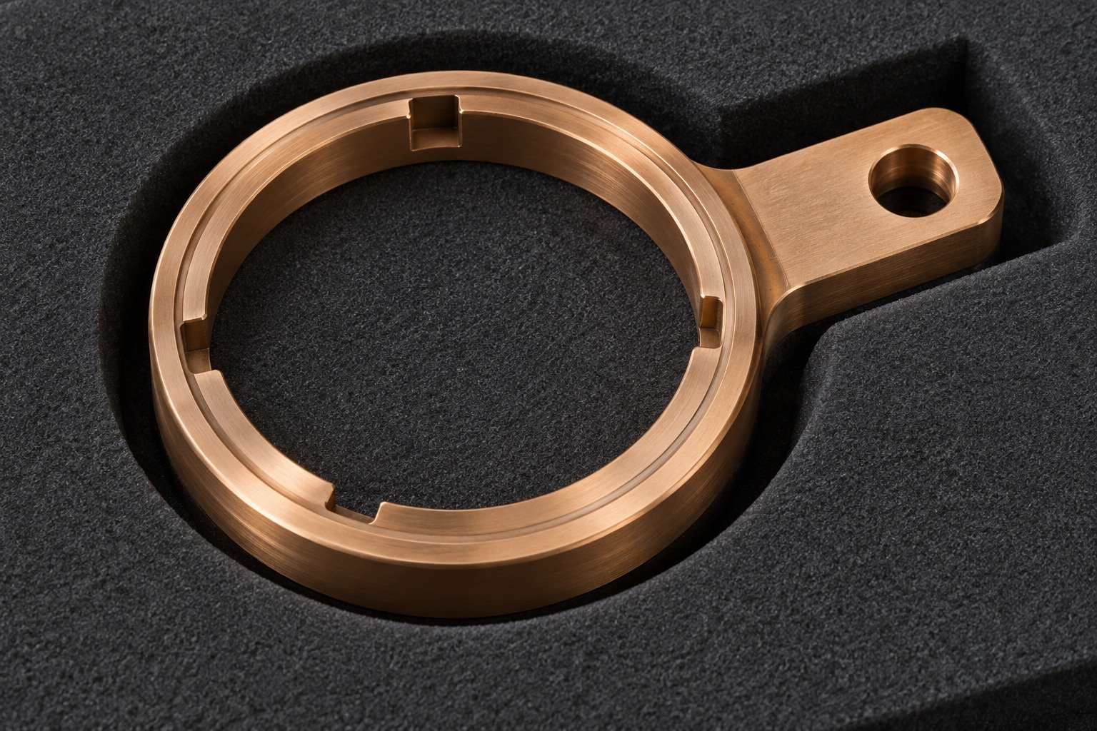 Bronze contact in individual protective packing — illustrative generated component concept