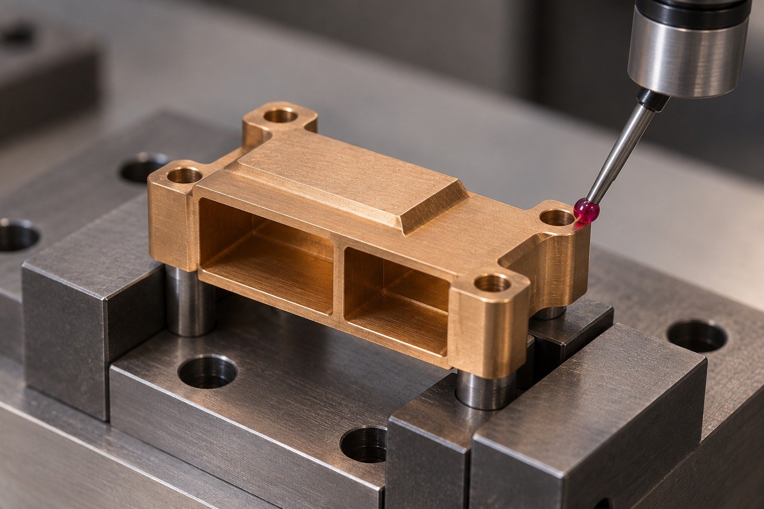 Datum inspection of slotted connector insert — illustrative generated component concept
