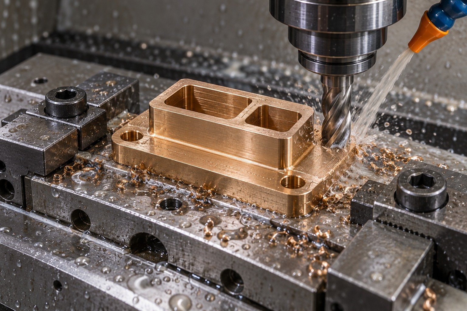Supported machining review of slotted connector insert — illustrative generated component concept