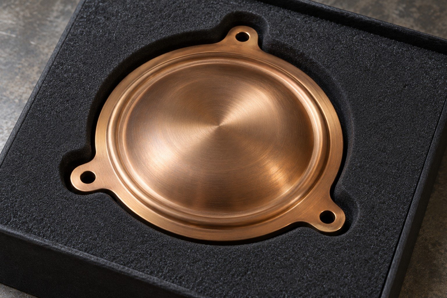 Bronze diaphragm in separate protective packing — illustrative generated component concept
