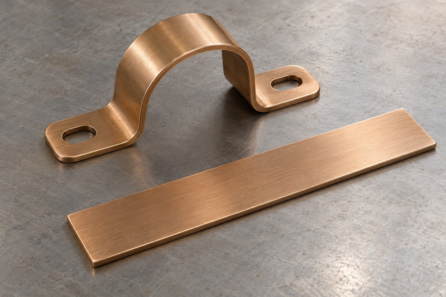 Stock-form review for bronze omega retainer clip — illustrative generated component concept