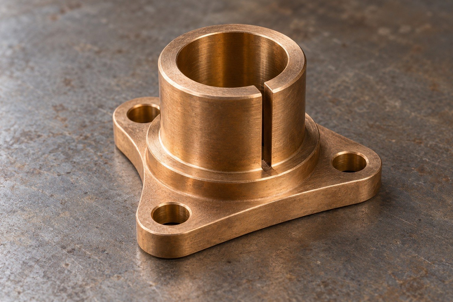 Split collar slot and mounting-datum access — illustrative generated component concept