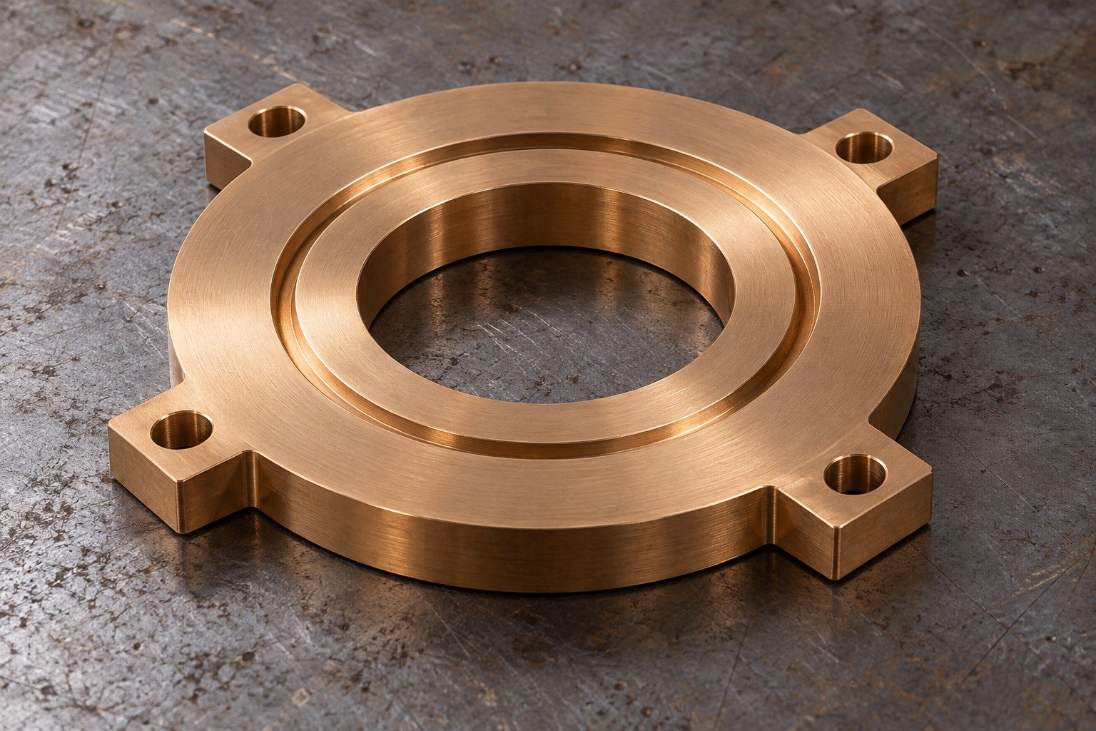 Clean bronze thrust-washer contact surface — illustrative generated component concept