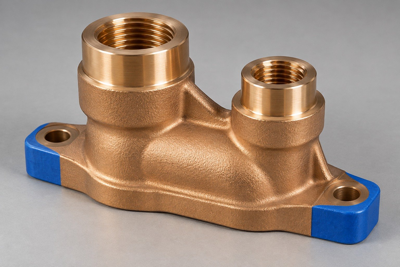 Specified masking on bronze valve adapter concept — illustrative generated component concept