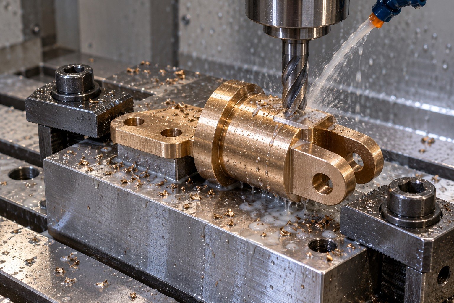 Supported milling review of bronze slotted valve plunger — illustrative generated component concept