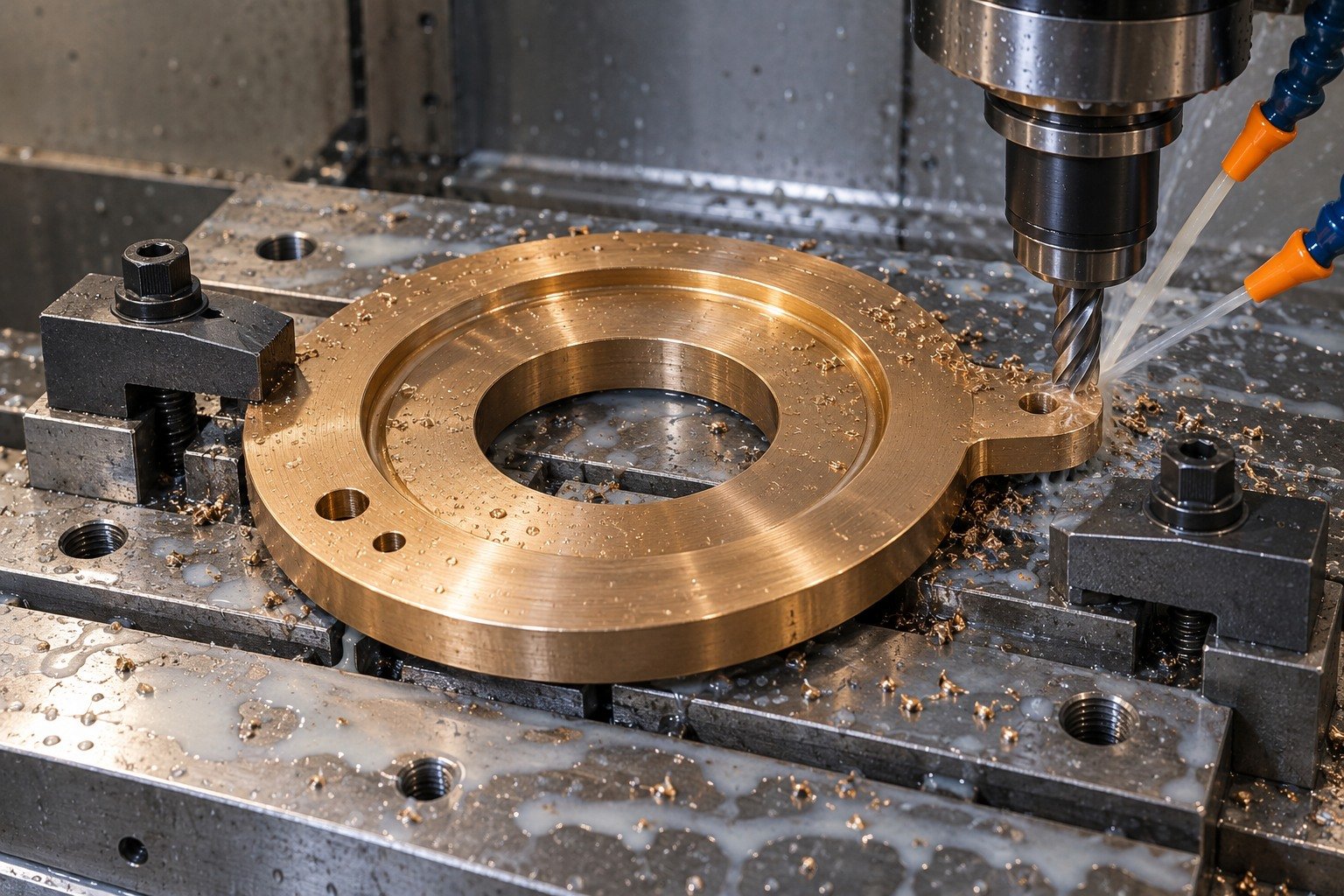 Supported milling review of bronze tabbed thrust washer — illustrative generated component concept