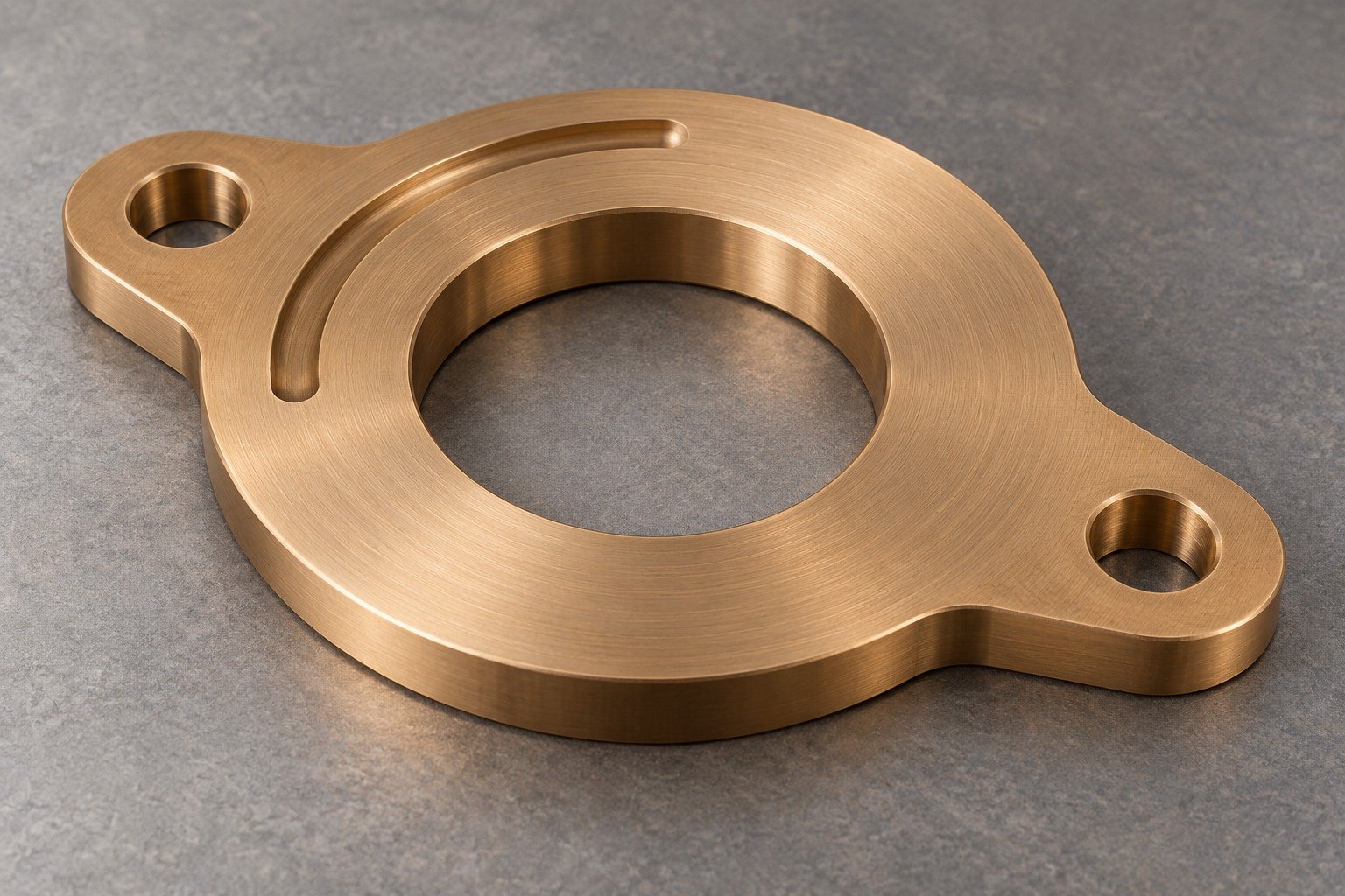 Bronze thrust washer working-land and edge review — illustrative generated component concept