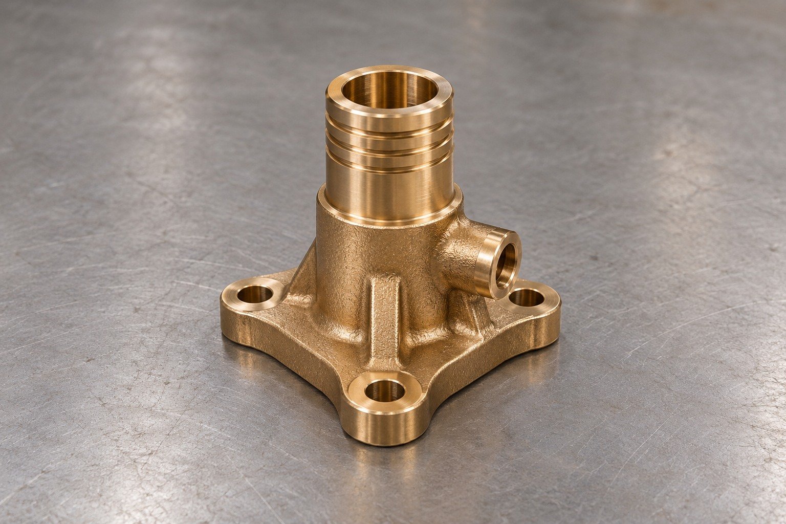 Illustrative compact nickel-aluminum-bronze valve-guide carrier with triangular foot