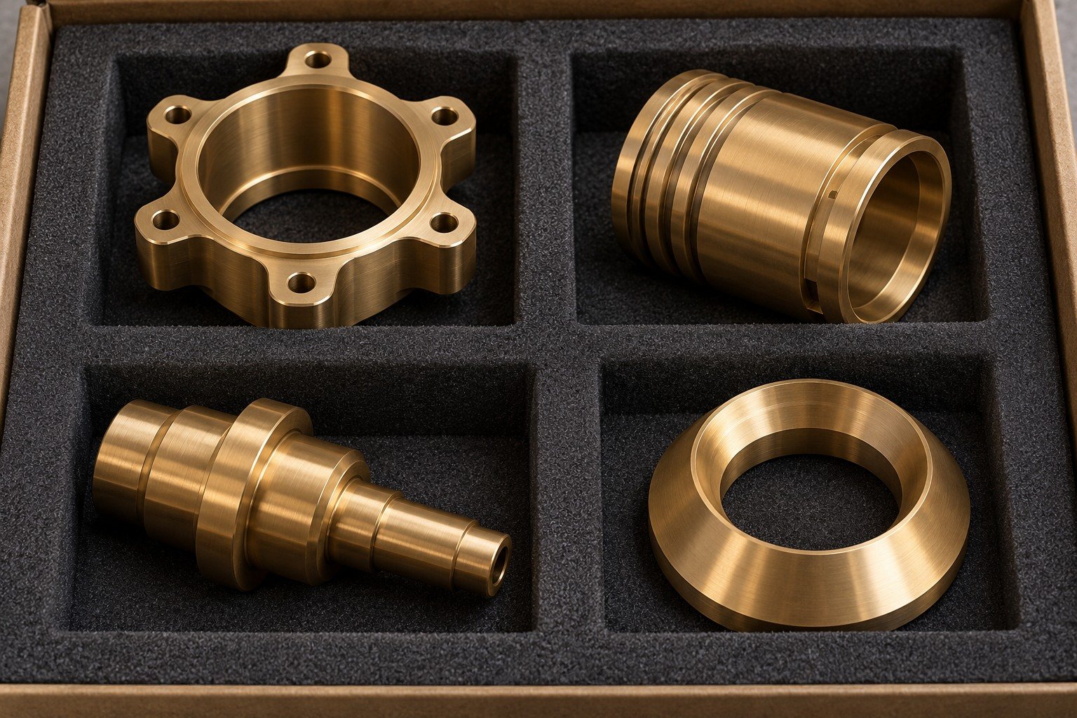Separate protective packing of distinct nickel-aluminum-bronze concepts — illustrative generated component concept