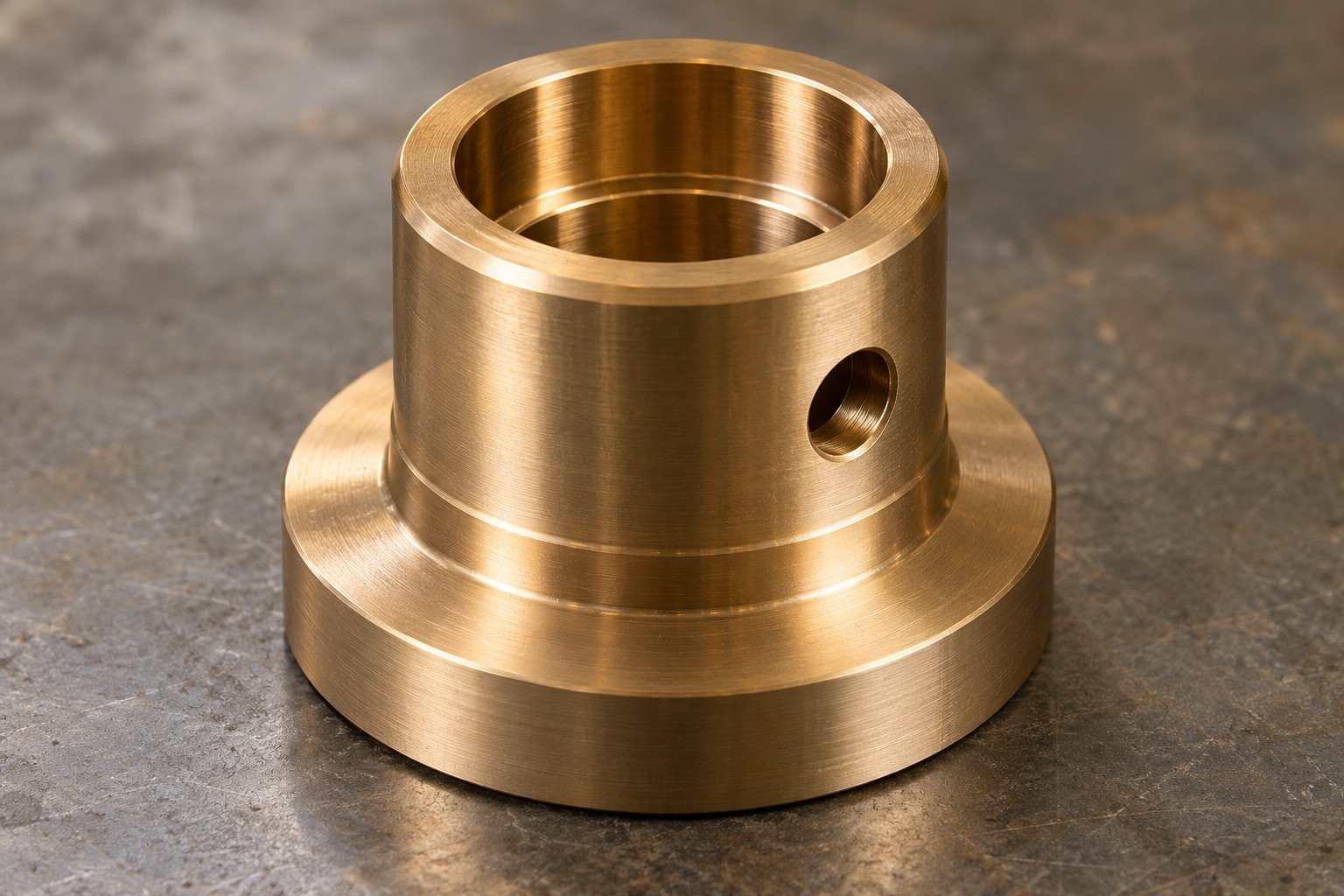 Bronze valve-guide bore and oil-port access — illustrative generated component concept