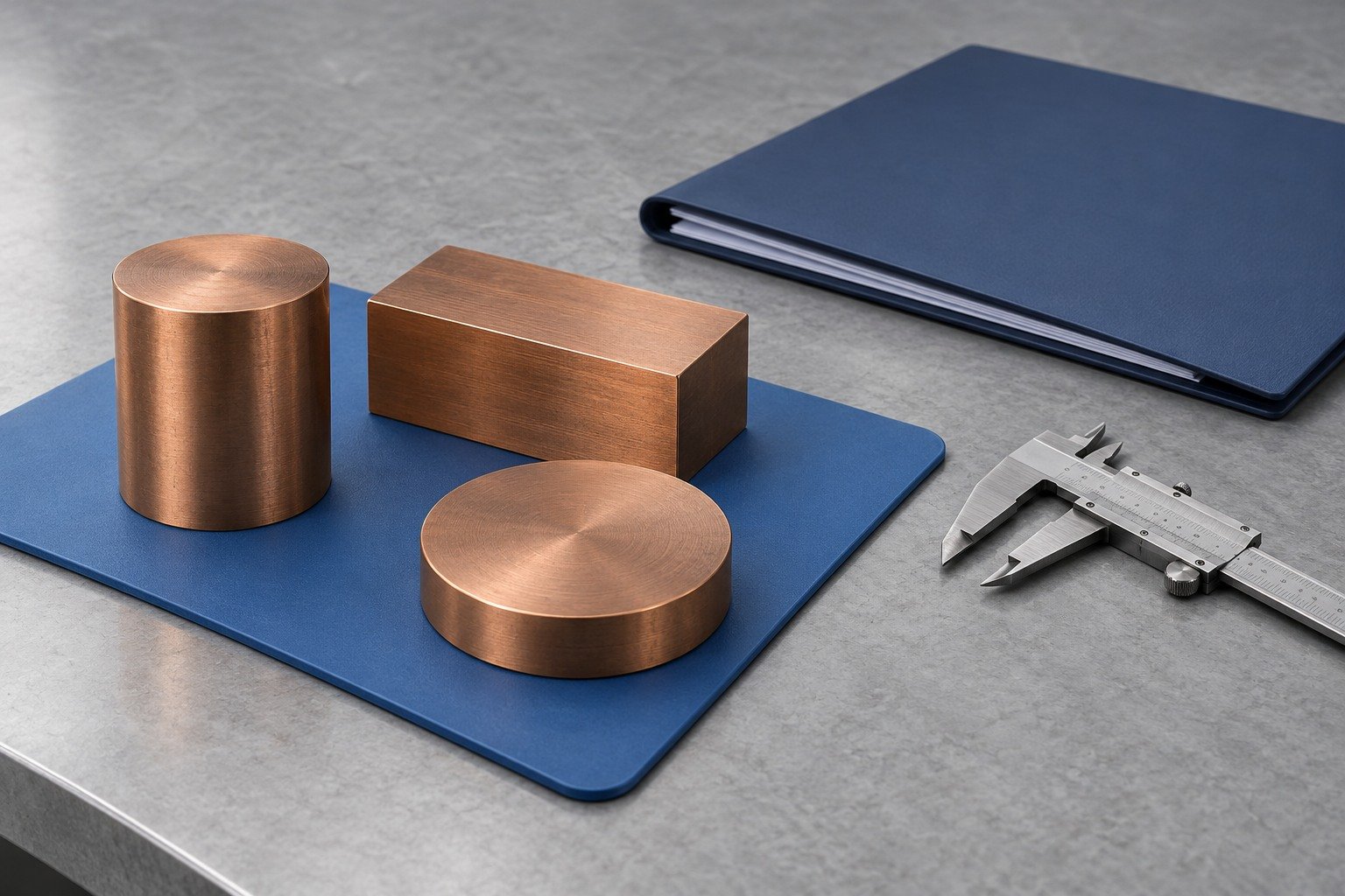 Incoming silicon-bronze stock and record-review concept — illustrative generated component concept