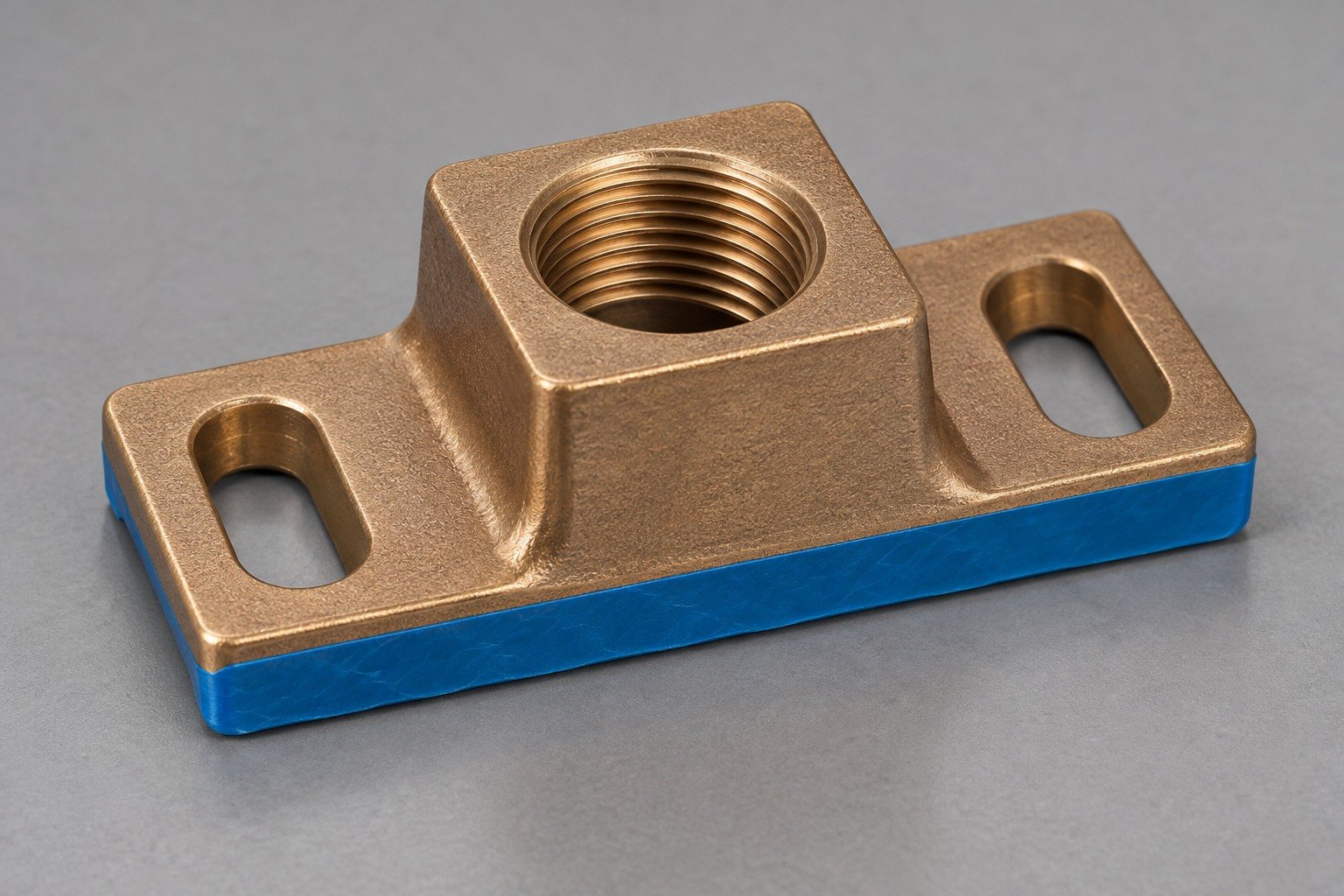 Specified masking on a silicon-bronze mounting boss — illustrative generated component concept