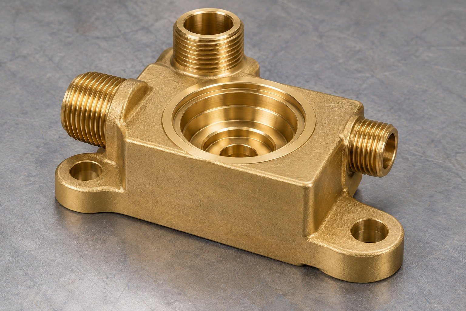 C69300 silicon brass seat housing concept — illustrative generated component concept