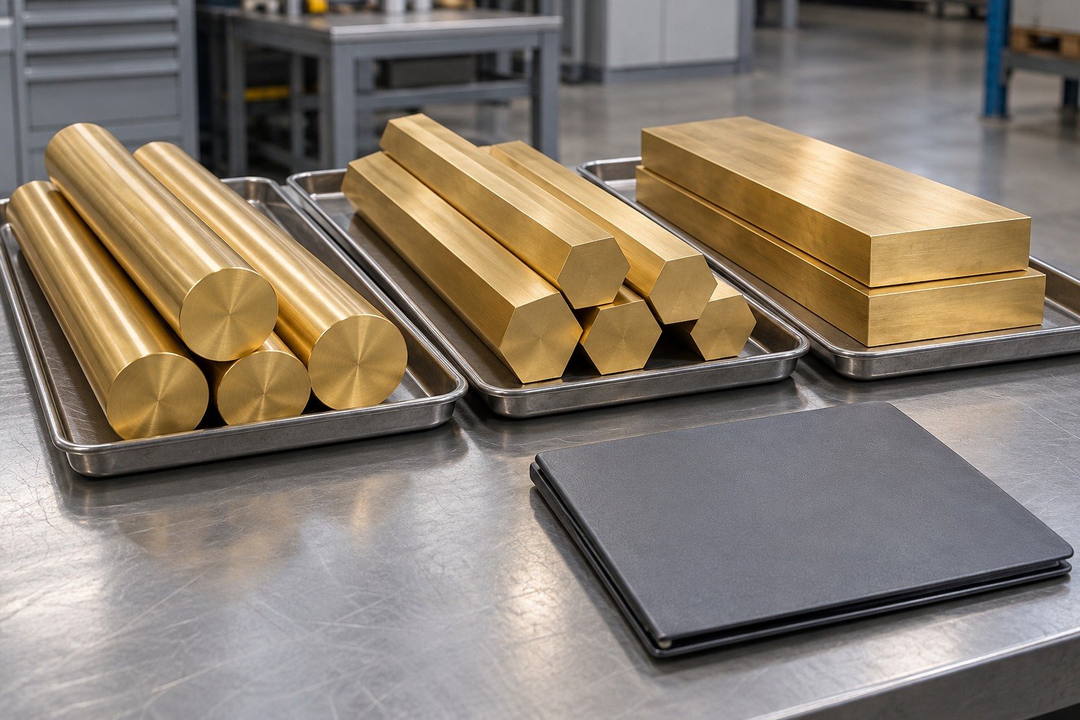 Separated silicon-brass stock for grade and lot review — illustrative generated component concept