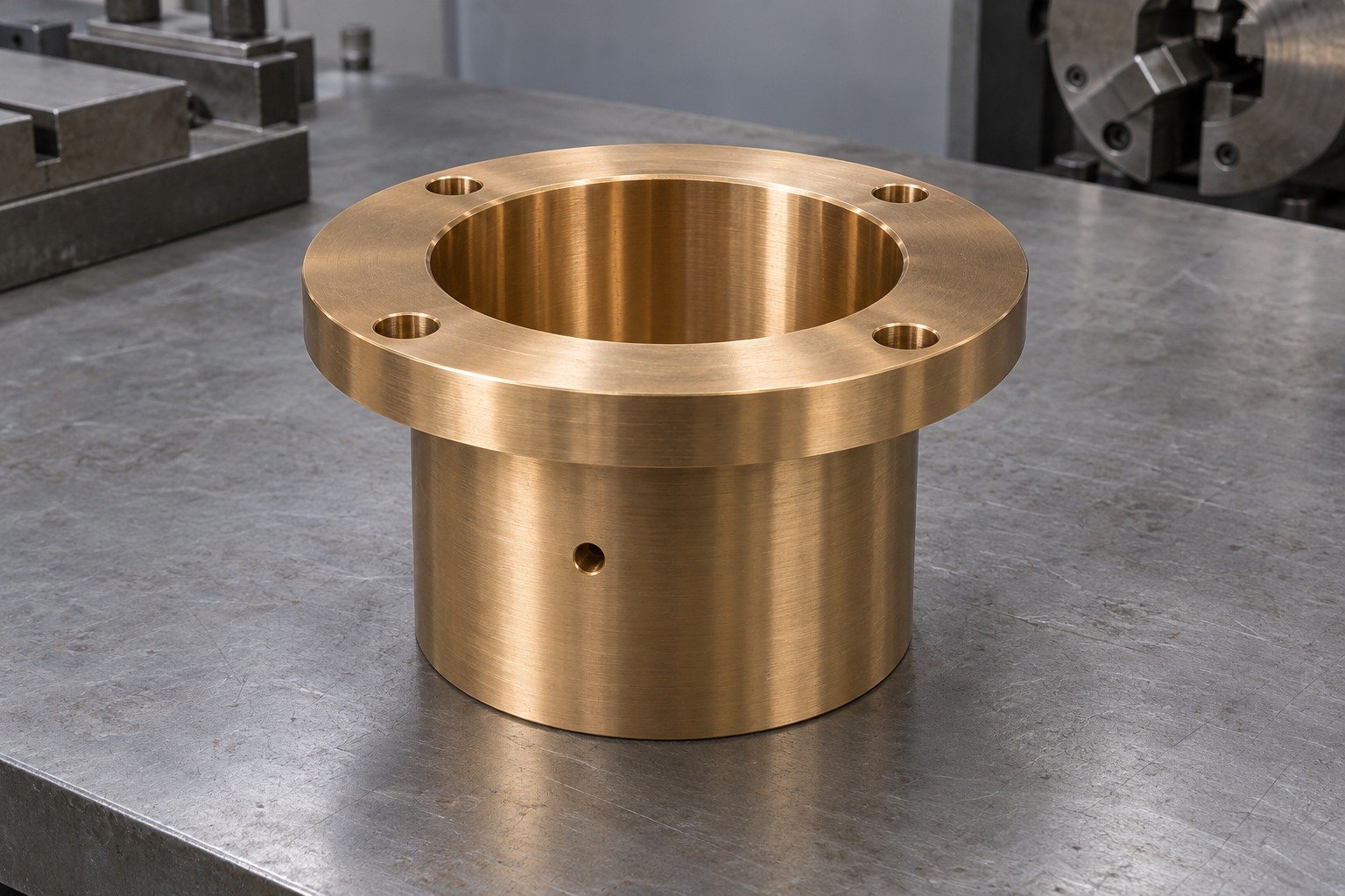 Bearing-bronze flanged bushing concept — illustrative generated component concept