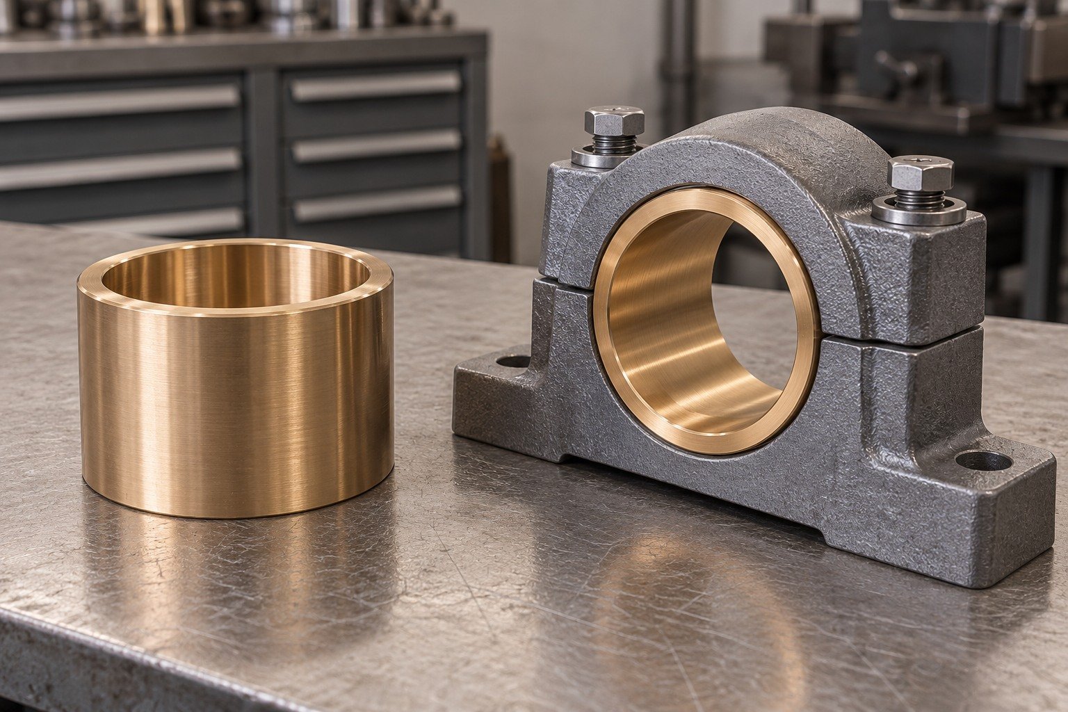 Free and demonstration-installed bronze sleeves — illustrative generated component concept