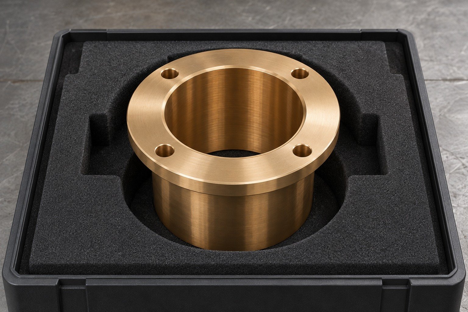 Individual protective packing of bronze flanged bushing — illustrative generated component concept