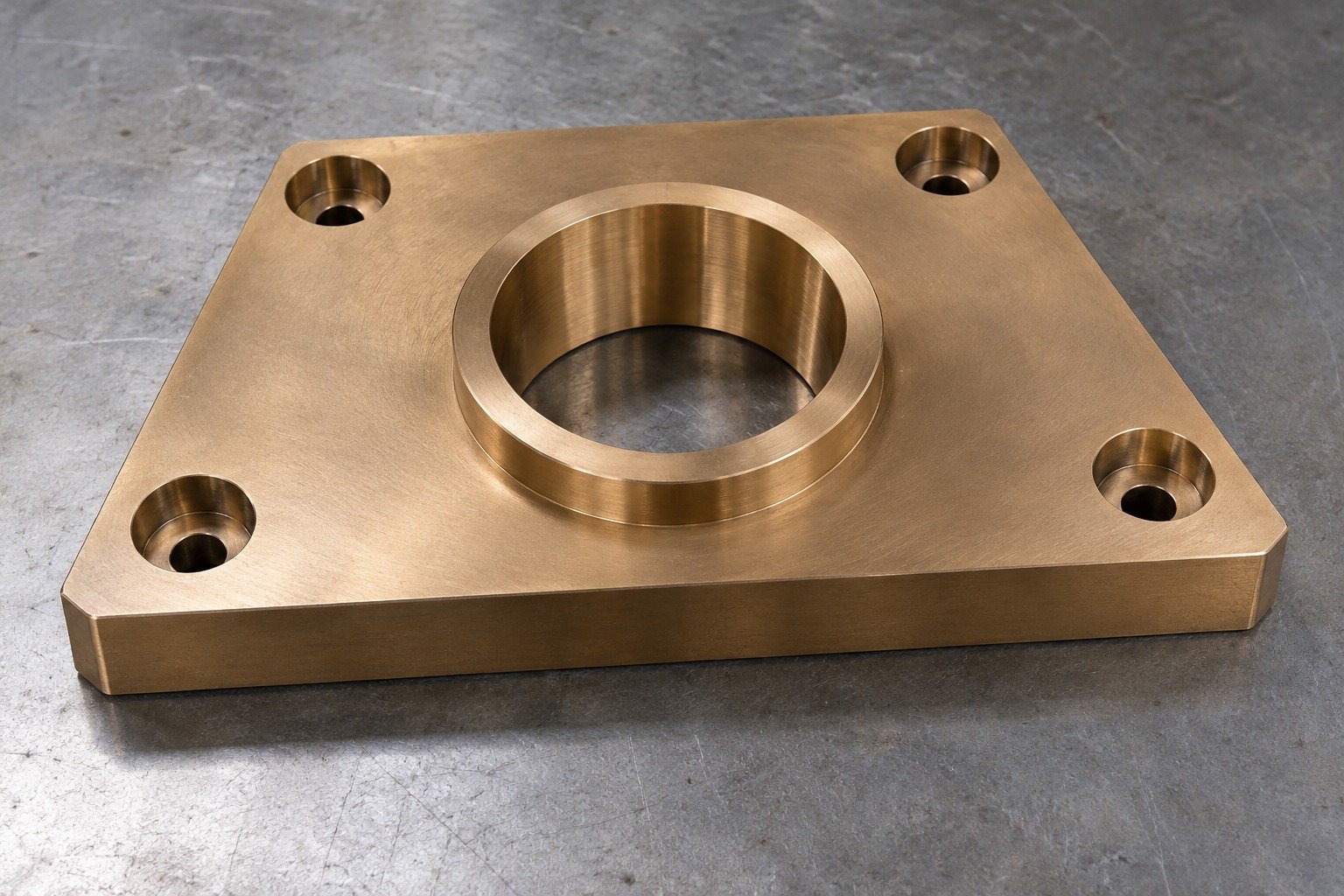 High-leaded bronze bearing plate concept — illustrative generated component concept