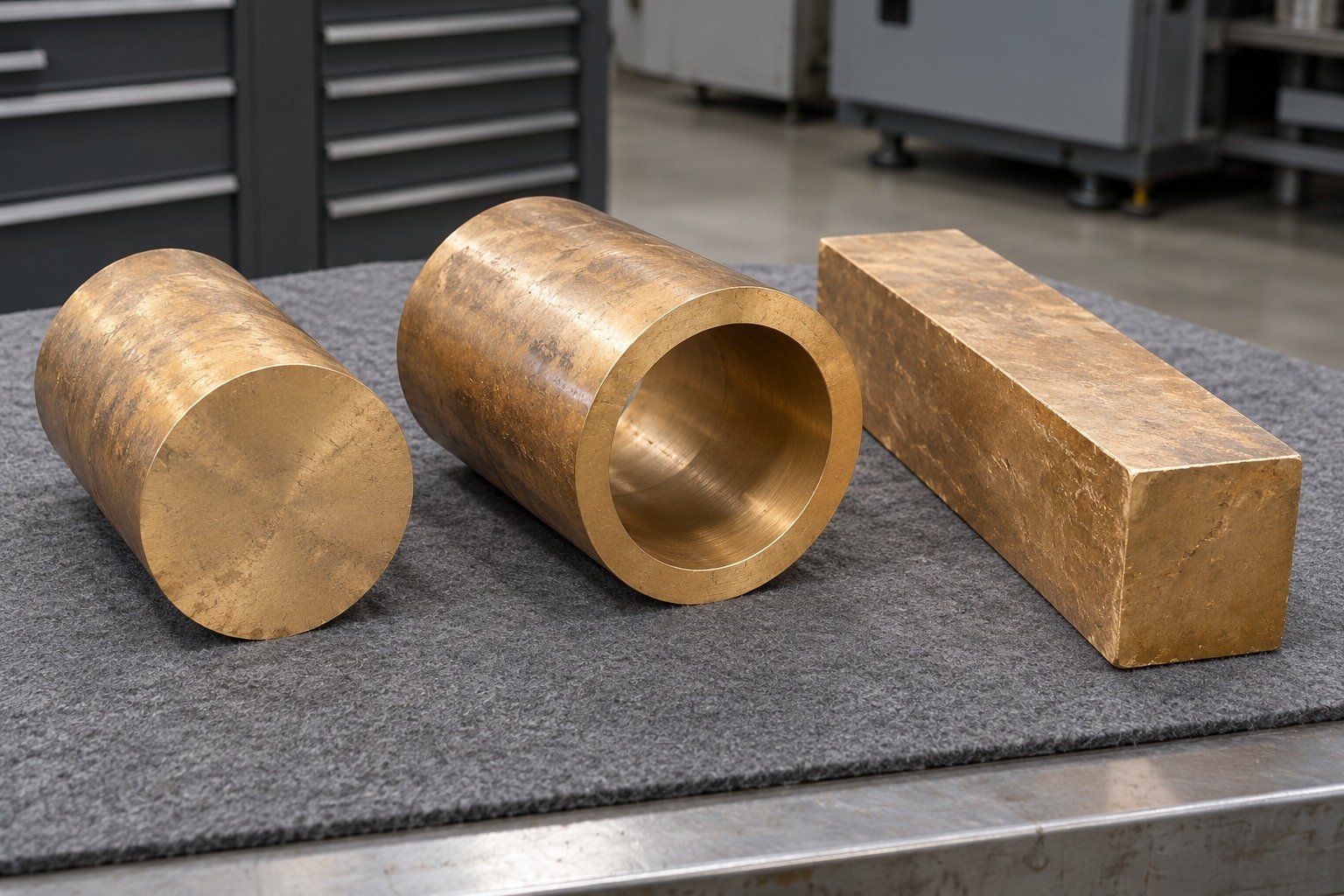 Separate nickel-aluminum bronze cast-stock forms — illustrative generated component concept