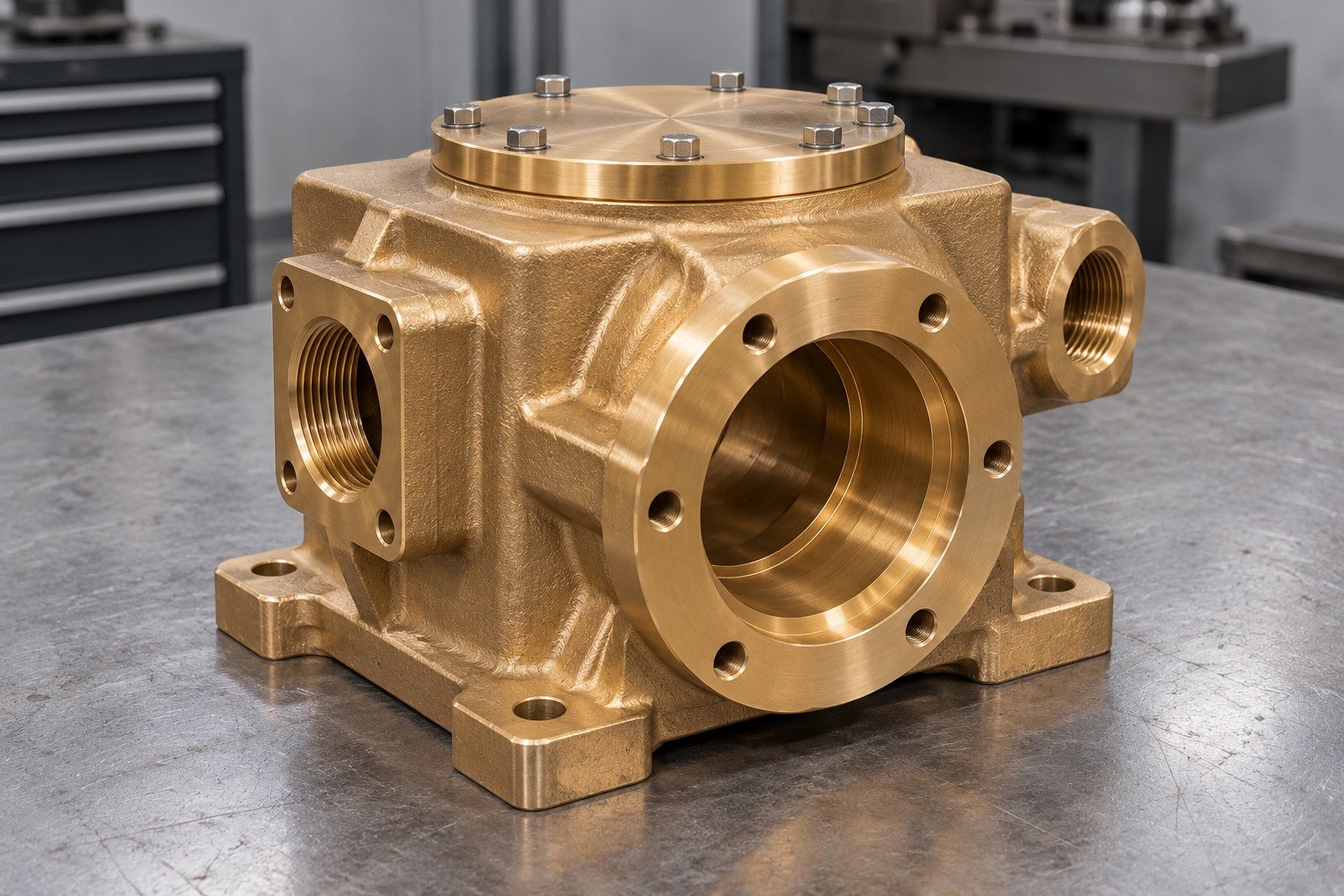 Illustrative compact nickel-aluminum bronze pump fluid-end concept