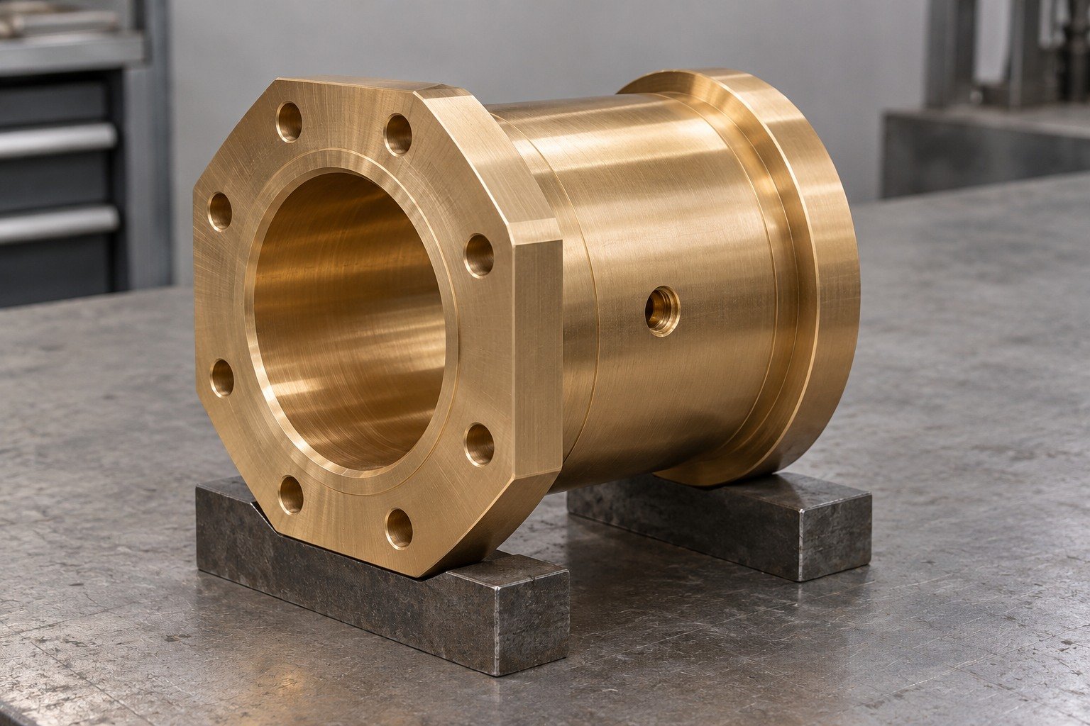 Nickel-aluminum bronze bushing bore and shoulder concept — illustrative generated component concept