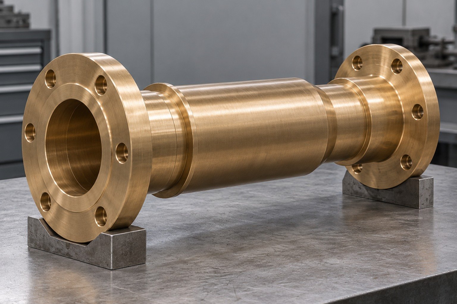 As-machined nickel-aluminum bronze marine-hub surface — illustrative generated component concept