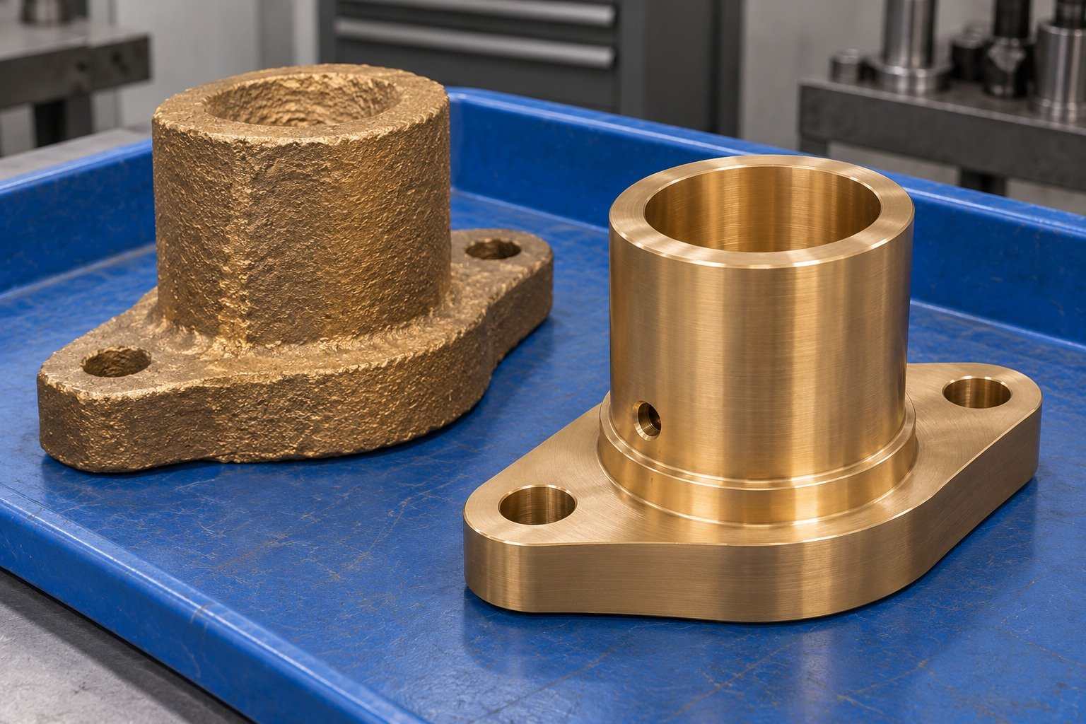 Nickel-aluminum bronze diamond flange bushing stock-route review — illustrative generated component concept