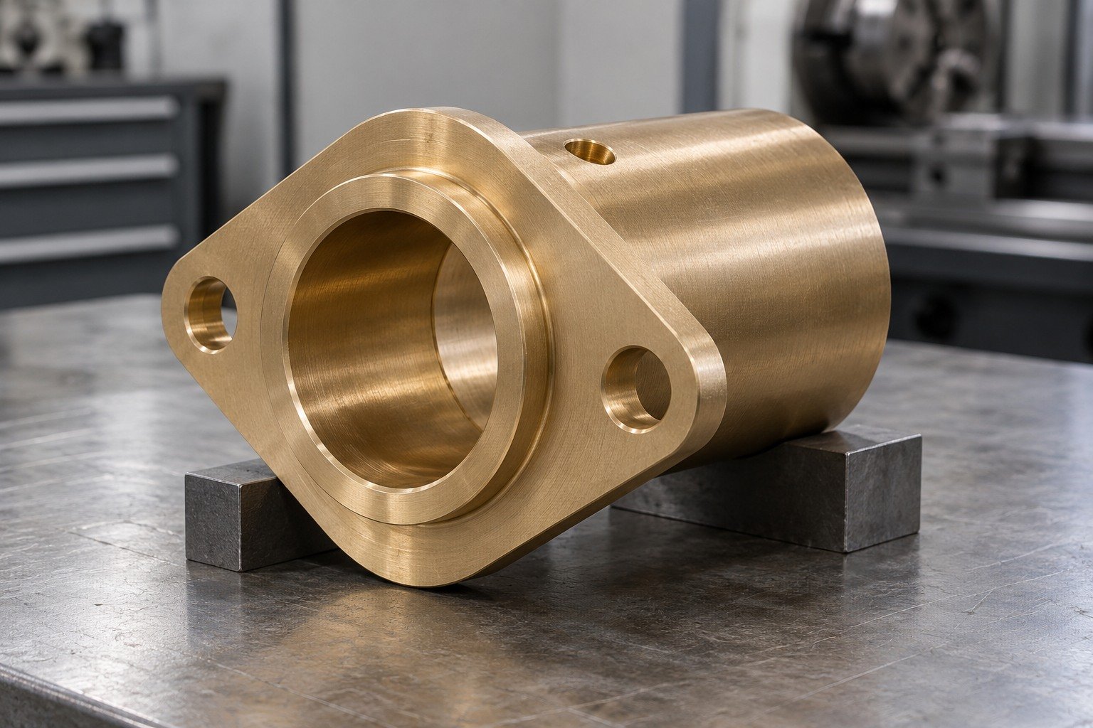 Nickel-aluminum bronze diamond flange bushing concept — illustrative generated component concept