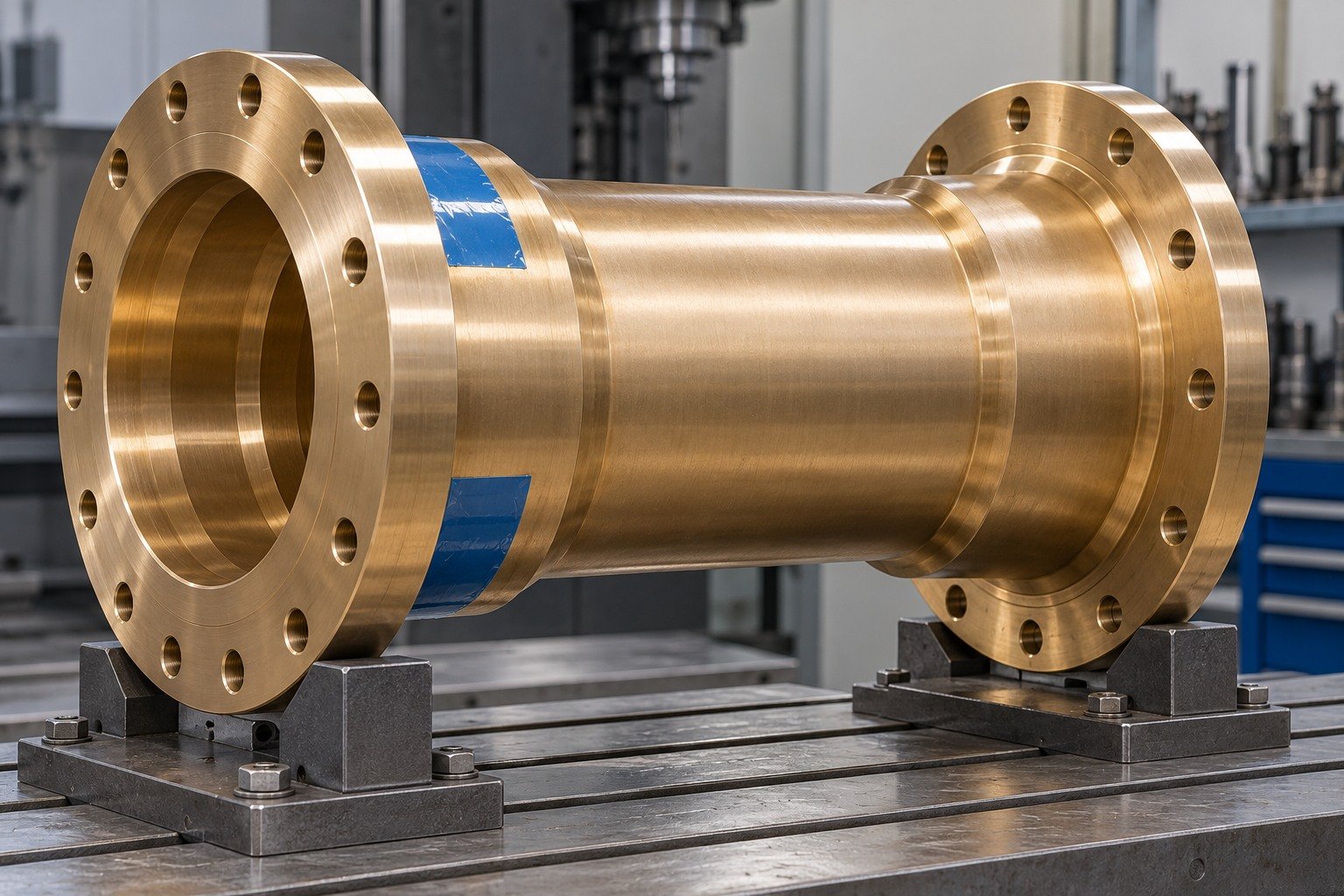 Specified handling-shoulder protection on nickel-aluminum bronze marine hub — illustrative generated component concept