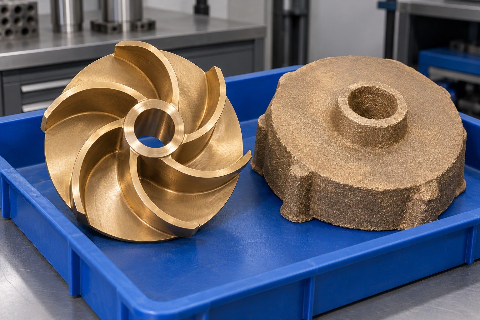 Nickel-aluminum bronze radial pump impeller stock-route review — illustrative generated component concept