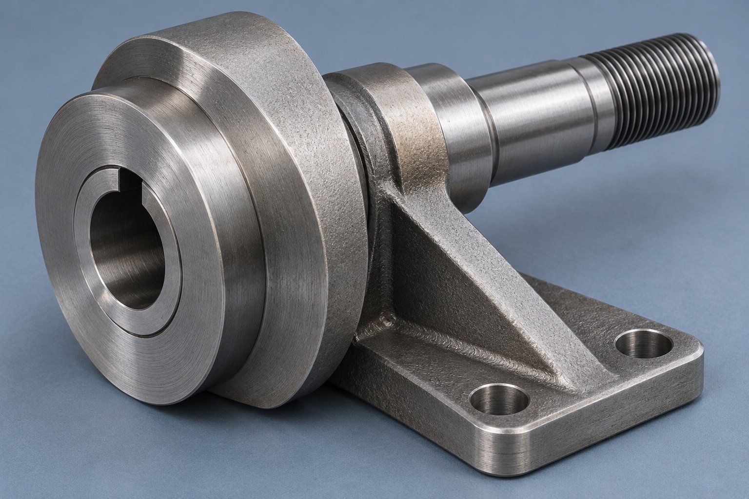 Illustrative carbon and alloy steel eccentric hub and spindle concept