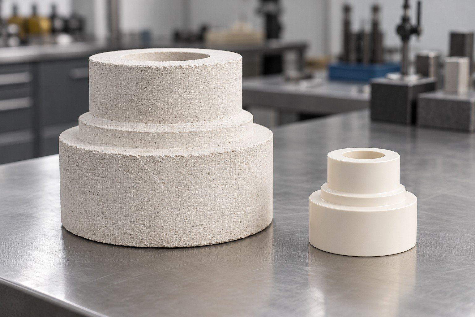 Specialty material firing & dimensions concept review — illustrative generated concept