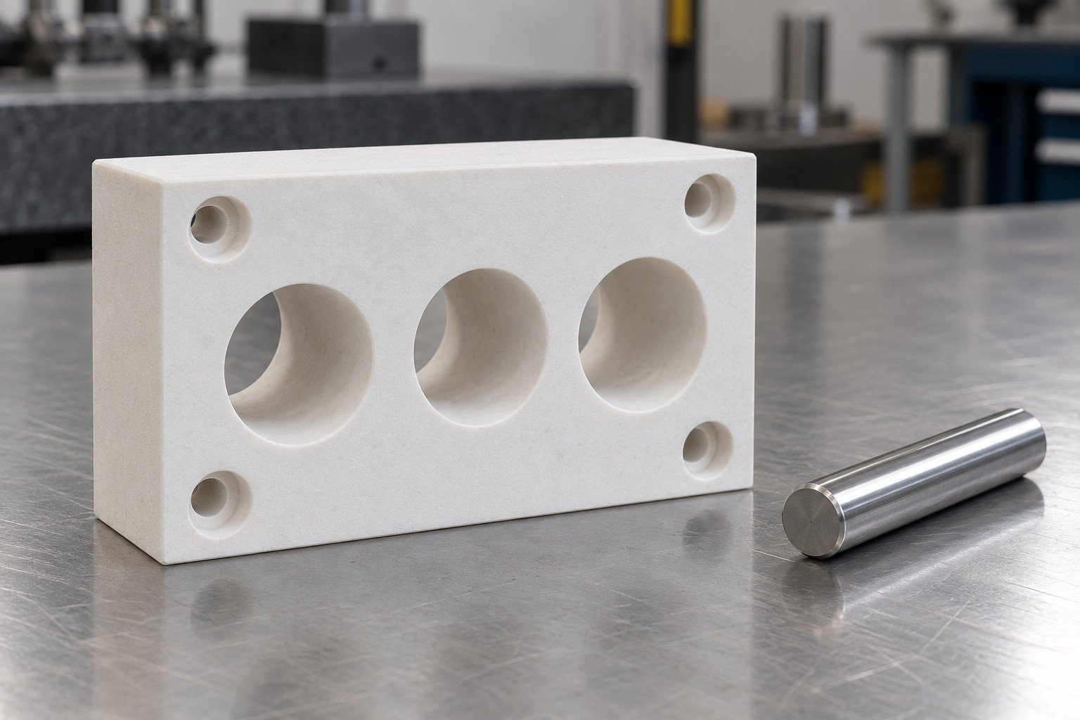Specialty material holes, walls & support concept review — illustrative generated concept