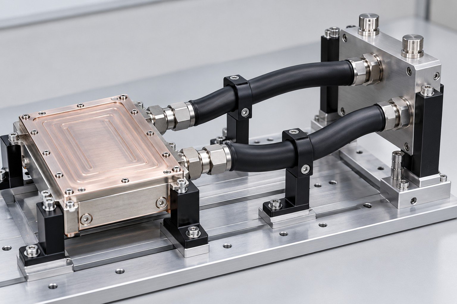 Illustrative sample and validation review for cooling-loop components concept, not documentary company or customer photography