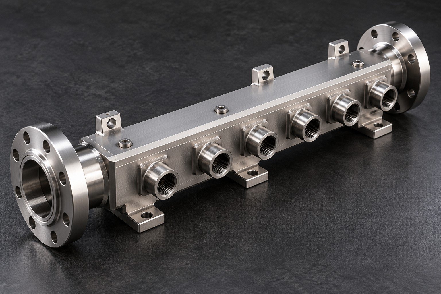 Illustrative page-specific cooling manifolds component concept, not a customer part