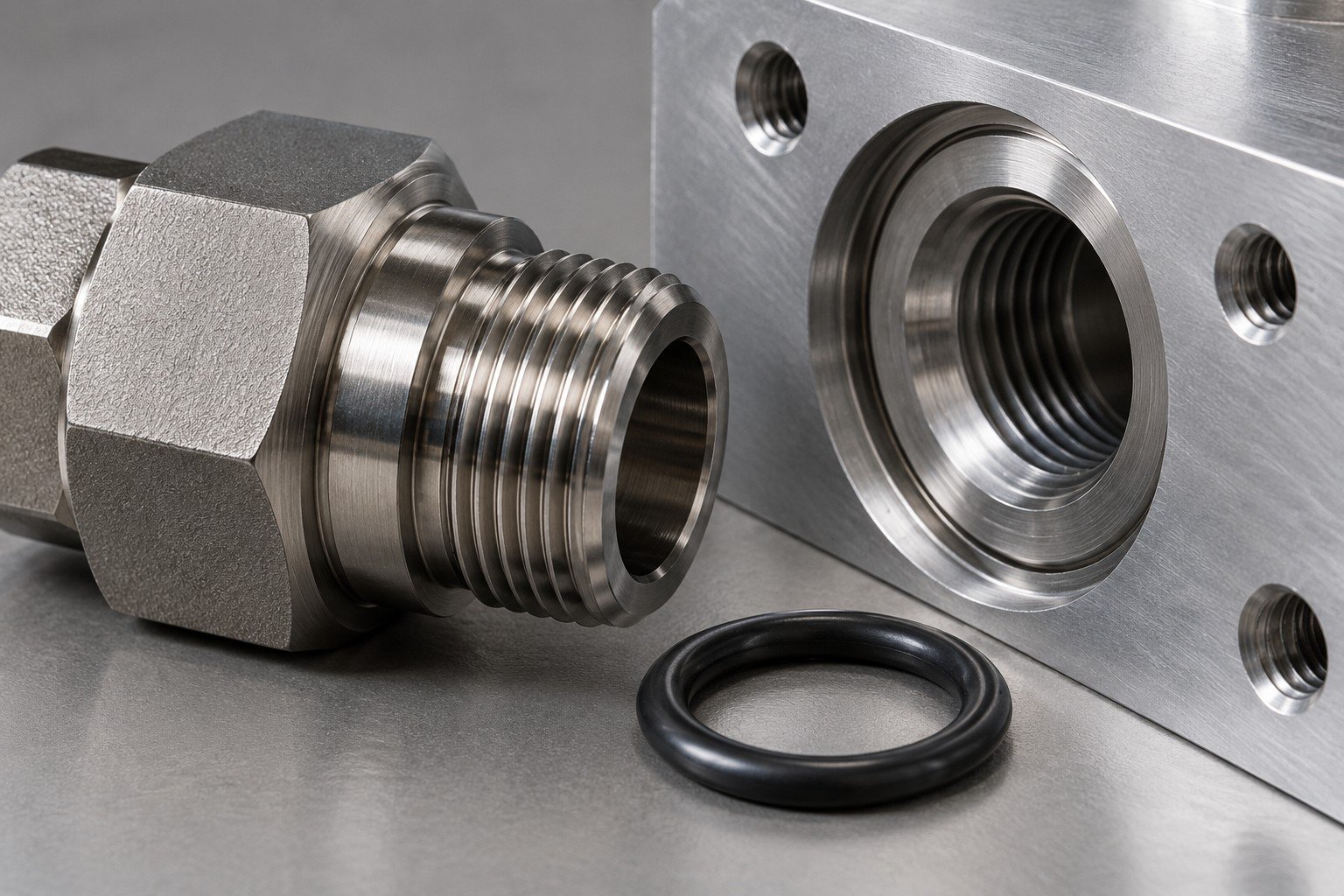 Illustrative port and seal mismatch review for a cooling manifold concept, not documentary company or customer photography