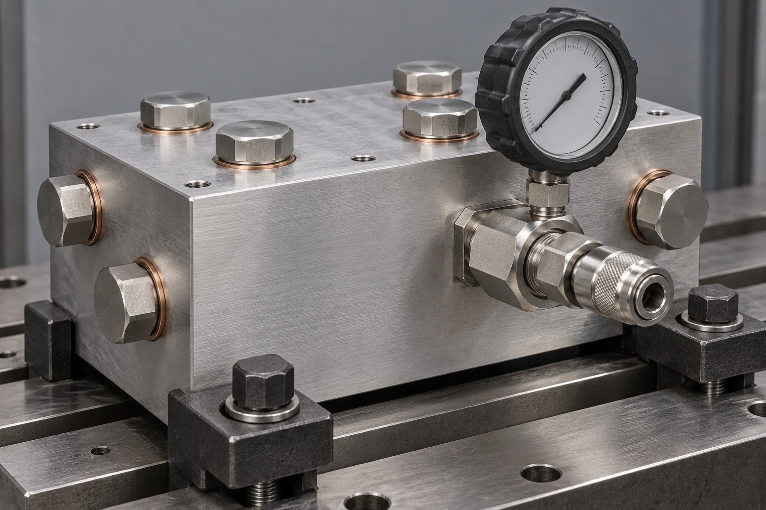 Illustrative pressure requirement review for a cooling manifold concept, not documentary company or customer photography