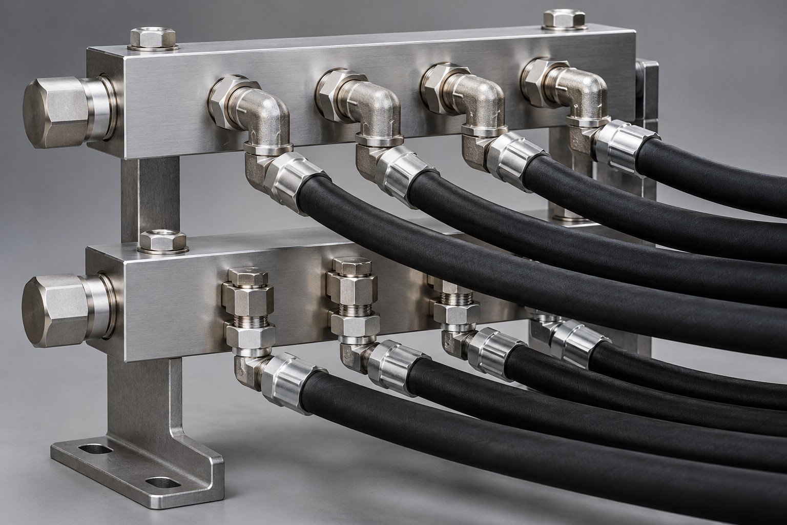 Illustrative connected manifold assembly concept, not documentary company or customer photography