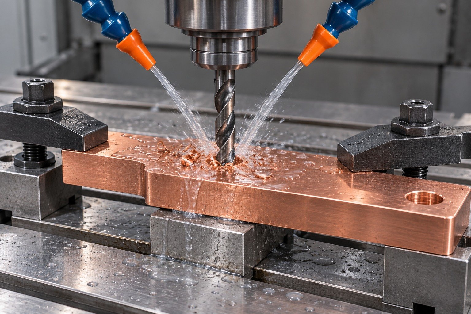 Drilling copper busbar mounting geometry concept — illustrative generated component concept