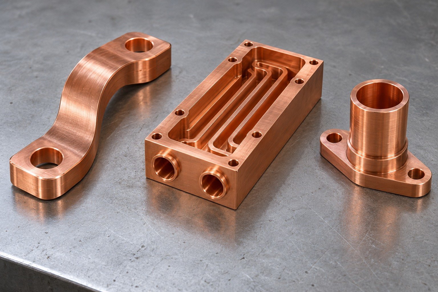 Copper contact and cooling component concepts — illustrative generated component concept