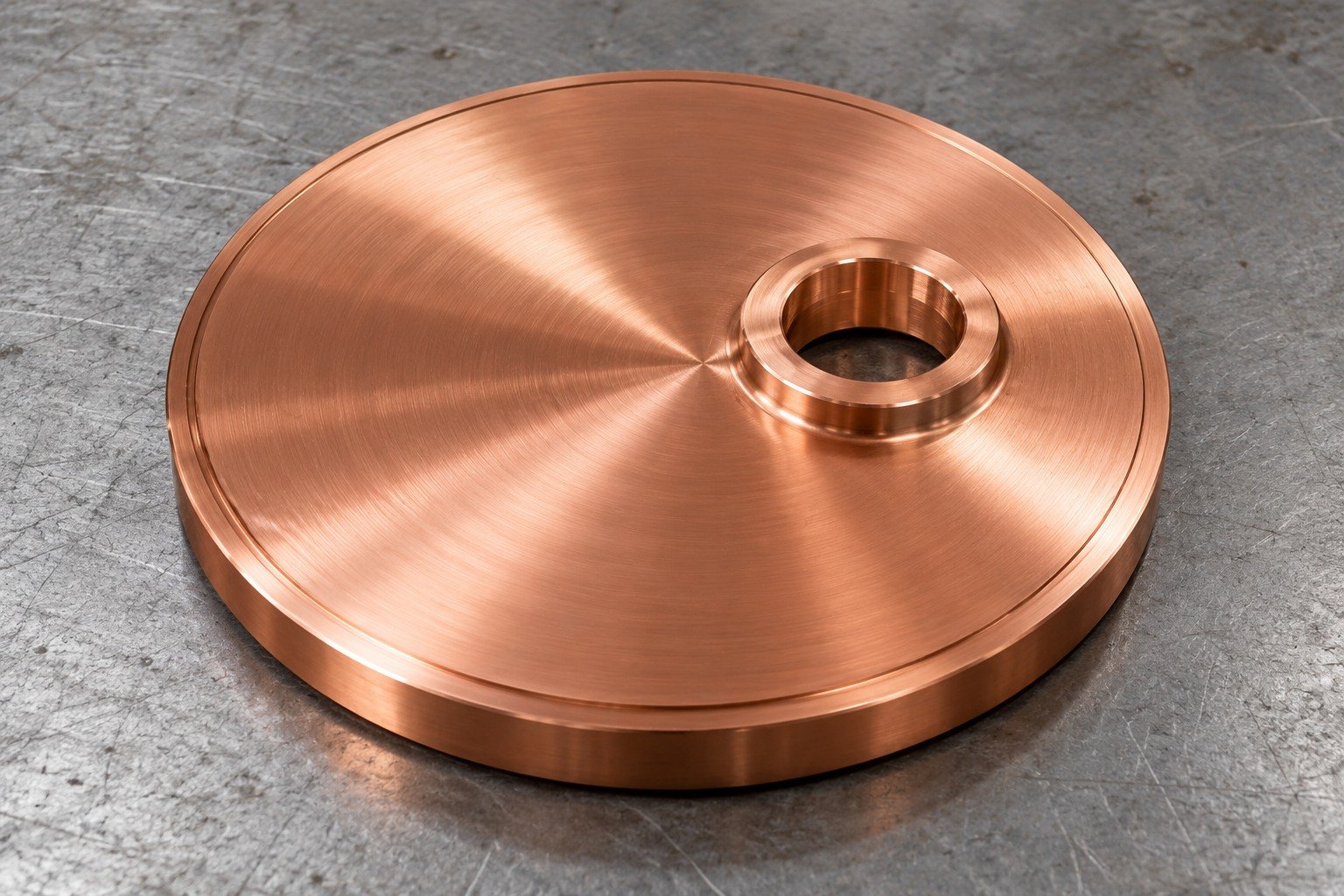 Polished copper contact concept — illustrative generated component concept