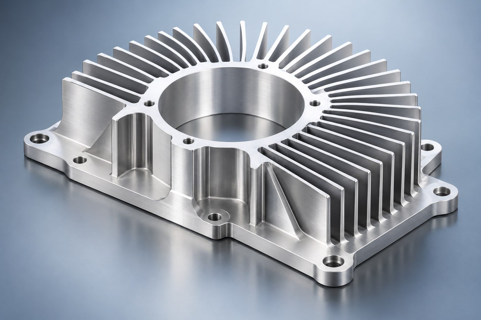 Illustrative clear anodized aluminum custom heat sinks concept