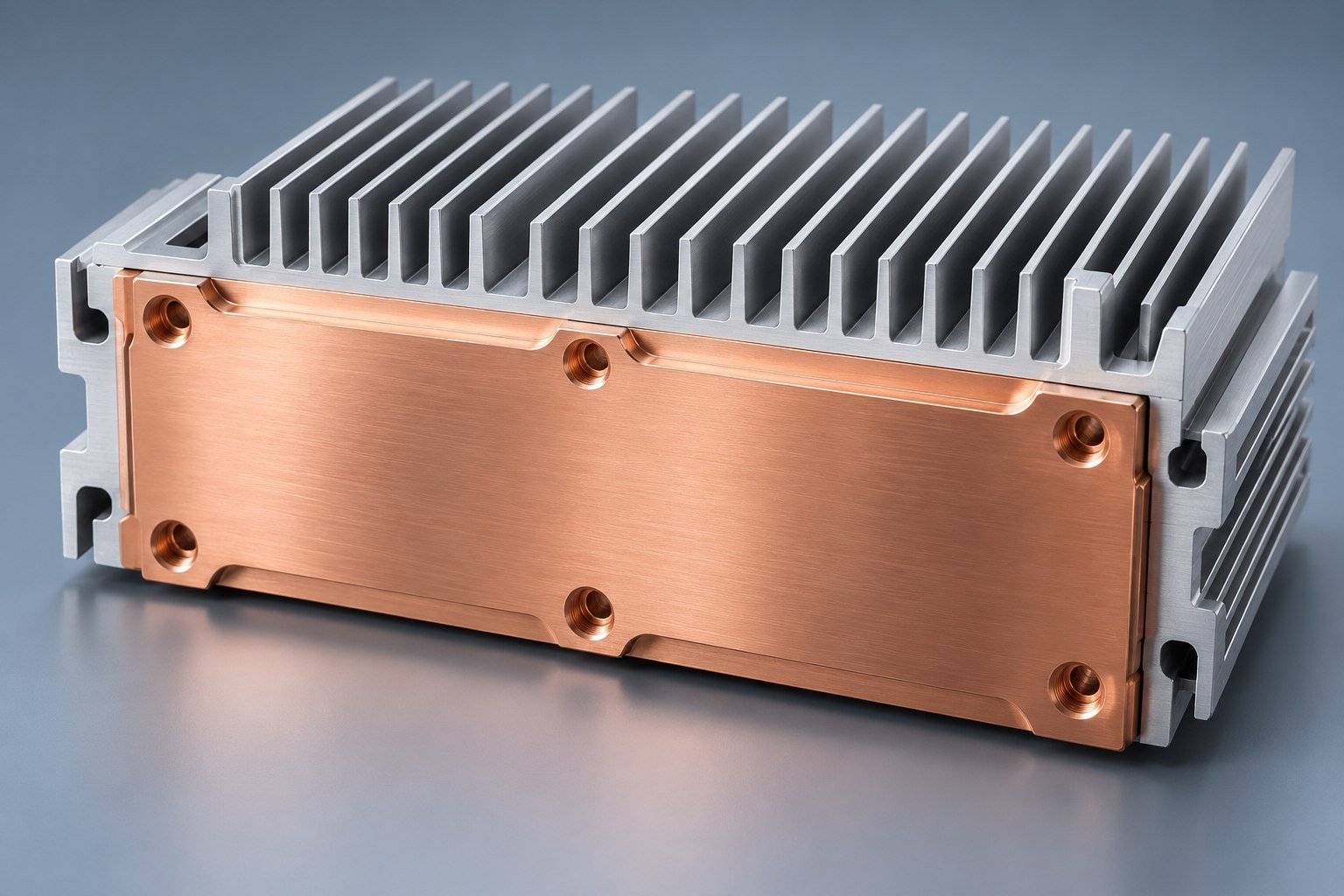 Illustrative contact faces on custom heat sinks concept