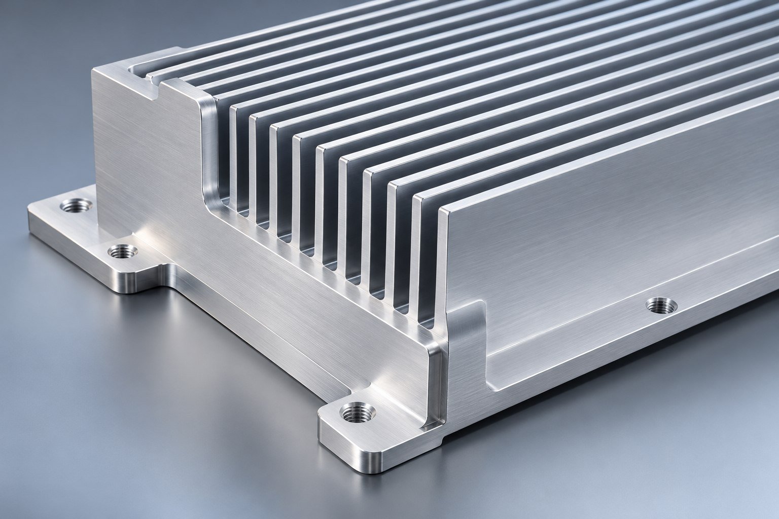 Illustrative mounting features on custom heat sinks concept
