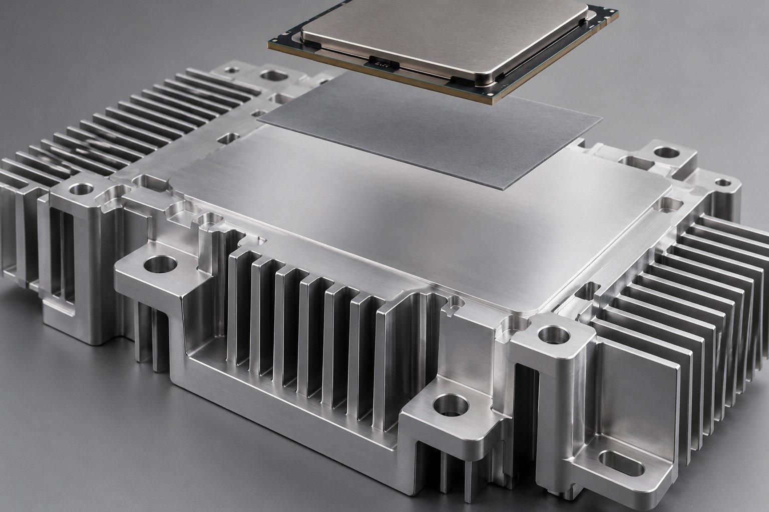 Illustrative custom heat sinks contact & flatness review concept; not documentary company or customer photography