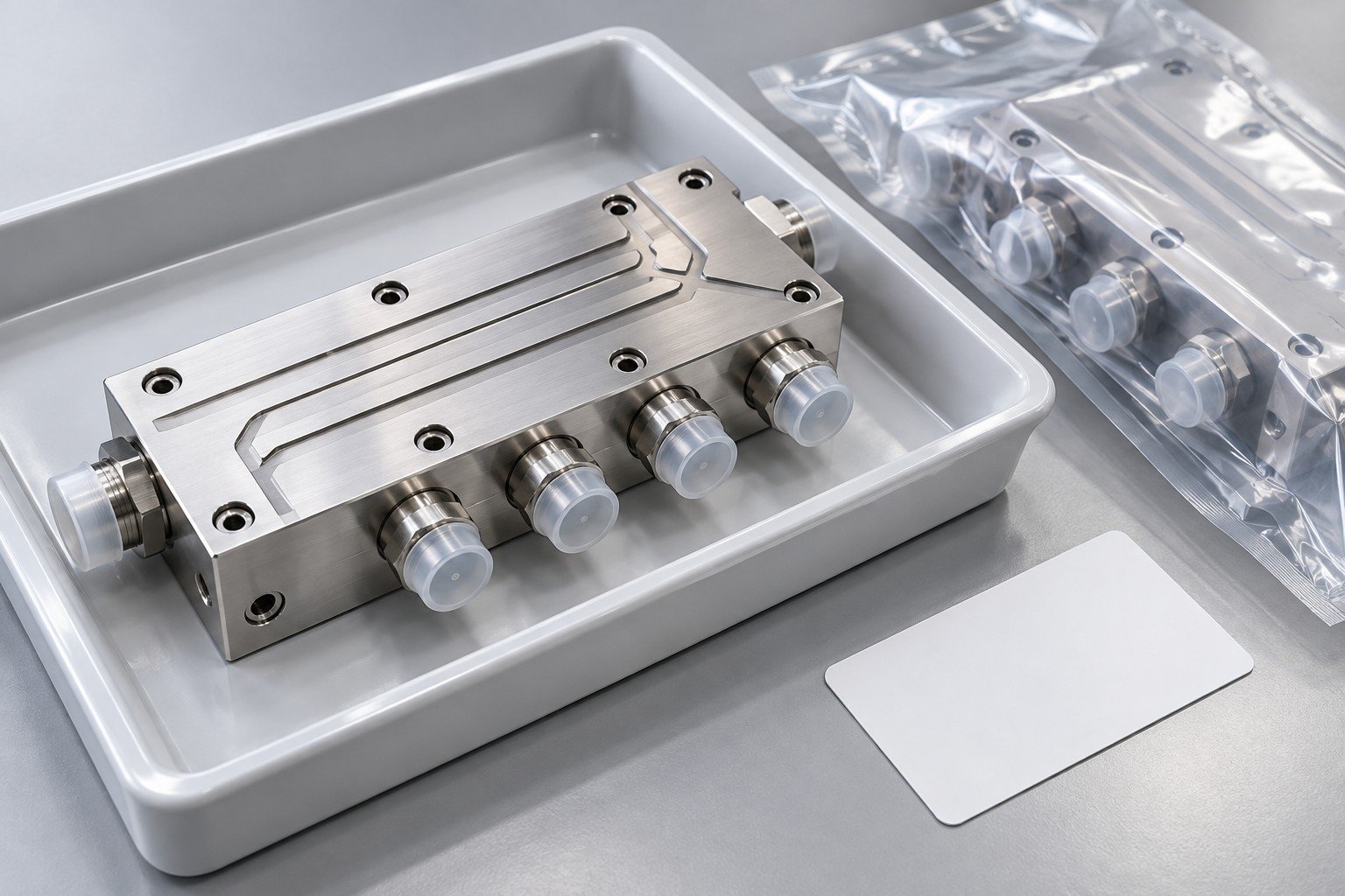 Illustrative cleaning and protection review for data center cooling components concept, not documentary company or customer photography