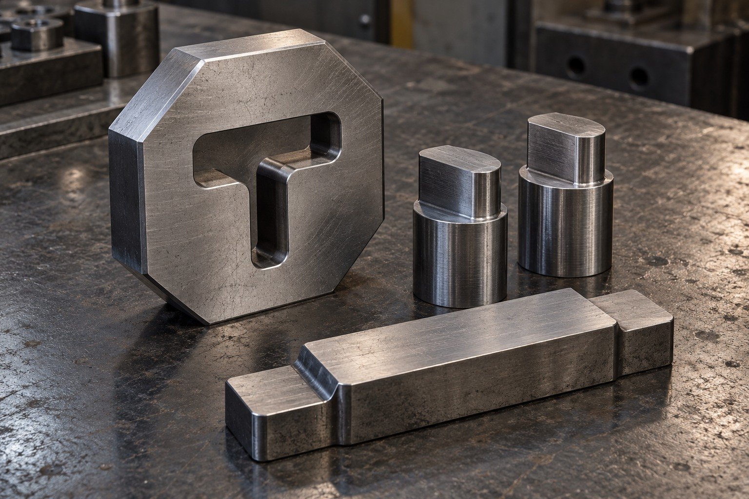 Illustrative DC53 cold-work die, short punch and wear-insert concept
